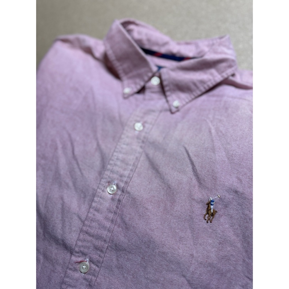 Ralph Lauren Mens Oxford Red Long Sleeve Shirt Flesh‎ Pony Classic Fit $120